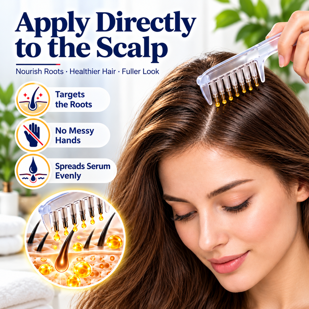 Oil Applicator Comb | Mess Free Scalp Massage