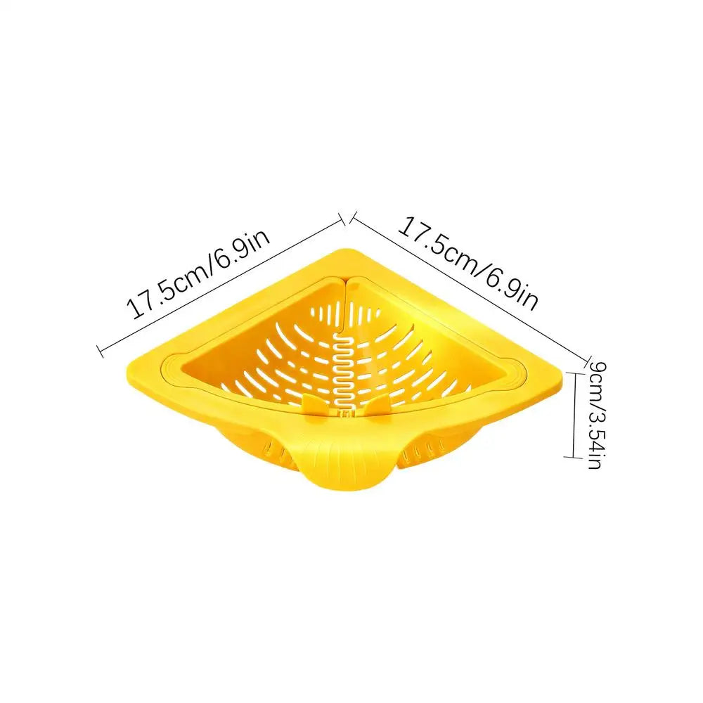 Magnetic Drainage & Filter Basket | Triangular Kitchen Sink Strainer | Punch-Free Installation