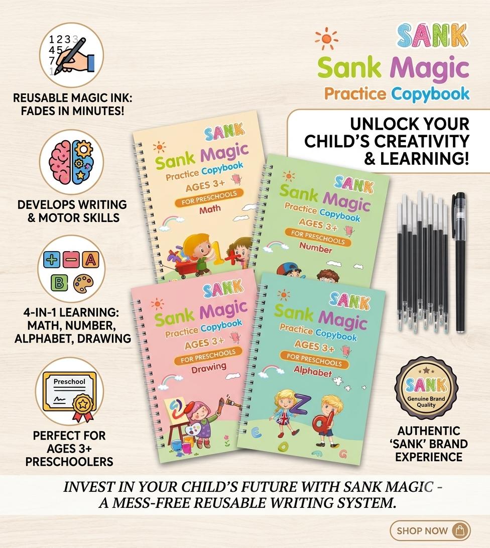 4 Sank Magic Reusable Books | Improve your Child's Handwriting