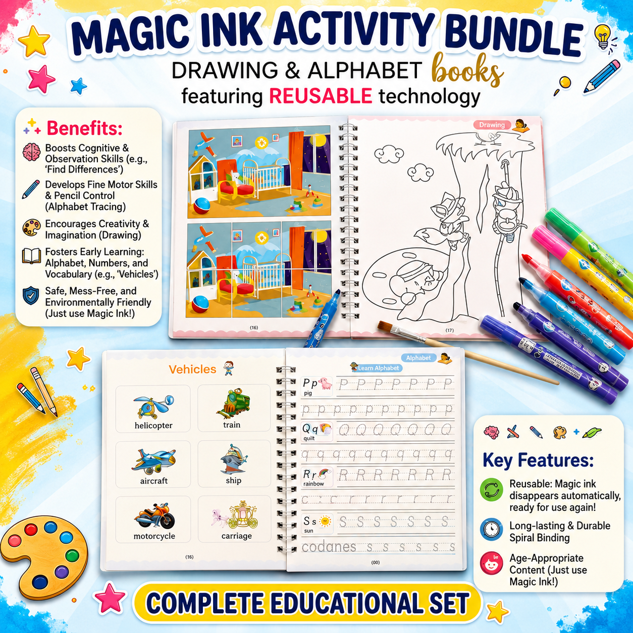 4 Sank Magic Reusable Books | Improve your Child's Handwriting