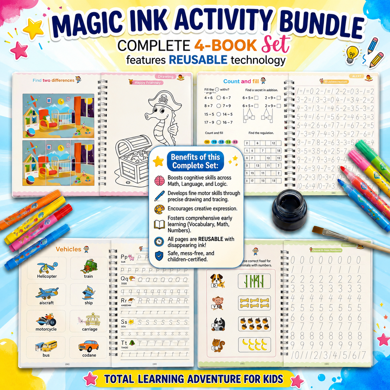 4 Sank Magic Reusable Books | Improve your Child's Handwriting