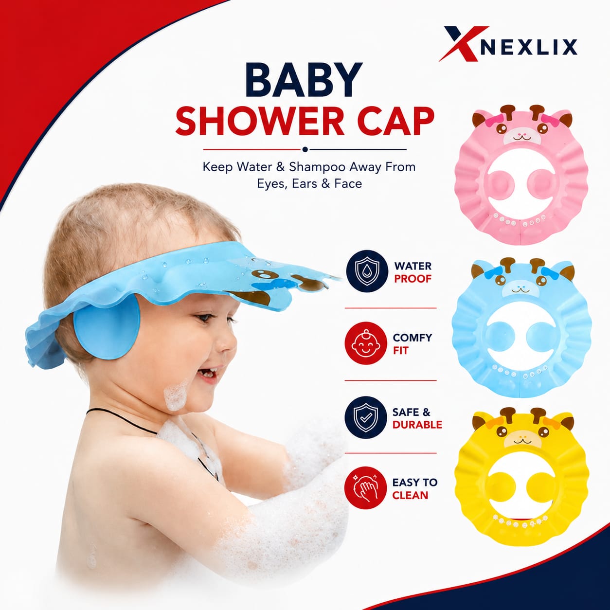 Shower Cap for Kids | Waterproof