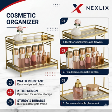 Luxury | Gold Cosmetic Organizer Rack