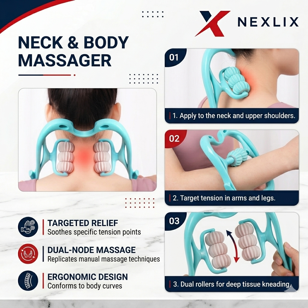 Neck & Spine Massager | Multifunctional Manual Massage Tool