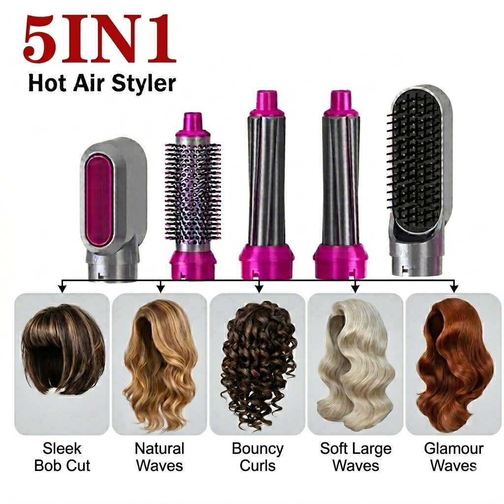 5-in-1 Multi-Functional Hot Air Styler & Hair Dryer Set